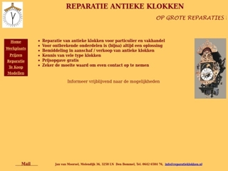 MOORSEL REPARATIE ANTIEKE KLOKKEN JAN VAN