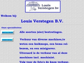 VERSTEGEN BV BESTRATINGEN LOUIS