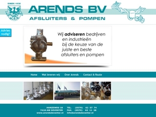 ARENDS BV AFSLUITERS EN POMPEN