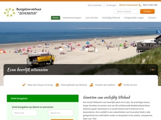 BUNGALOWVERHUUR ZEVENSTER VLIELAND