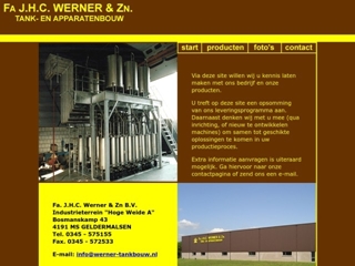 WERNER & ZN TANK- & APPARATENBOUW FA J H C