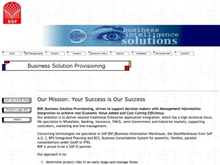 BUSINESS SOLUTION PROVISIONING
