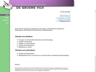 ADMINISTRATIE- EN BELASTING ADVIESBURO DE GROENE VOF